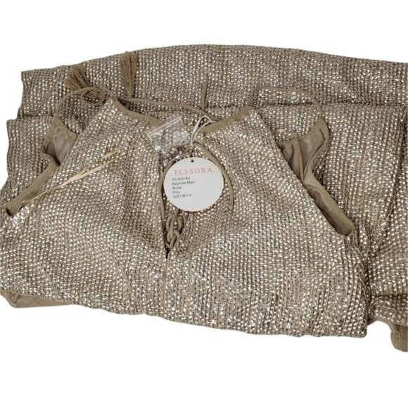 TESSORA Nude Sequin Keyhole Maxi Dress - Picture 10 of 16